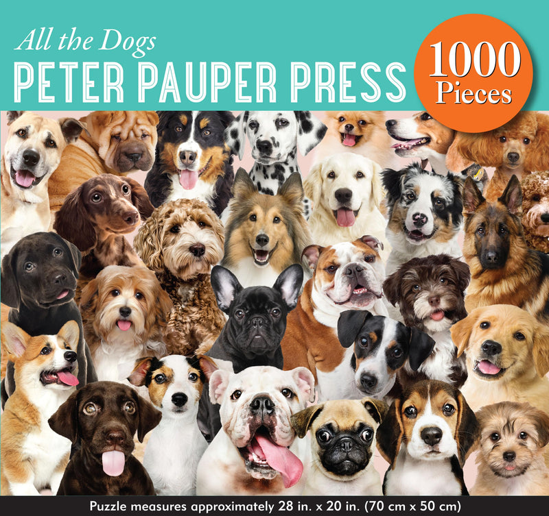 PETER PAUPER PRESS All The Dogs 1000 Piece Jigsaw Puzzle,Used