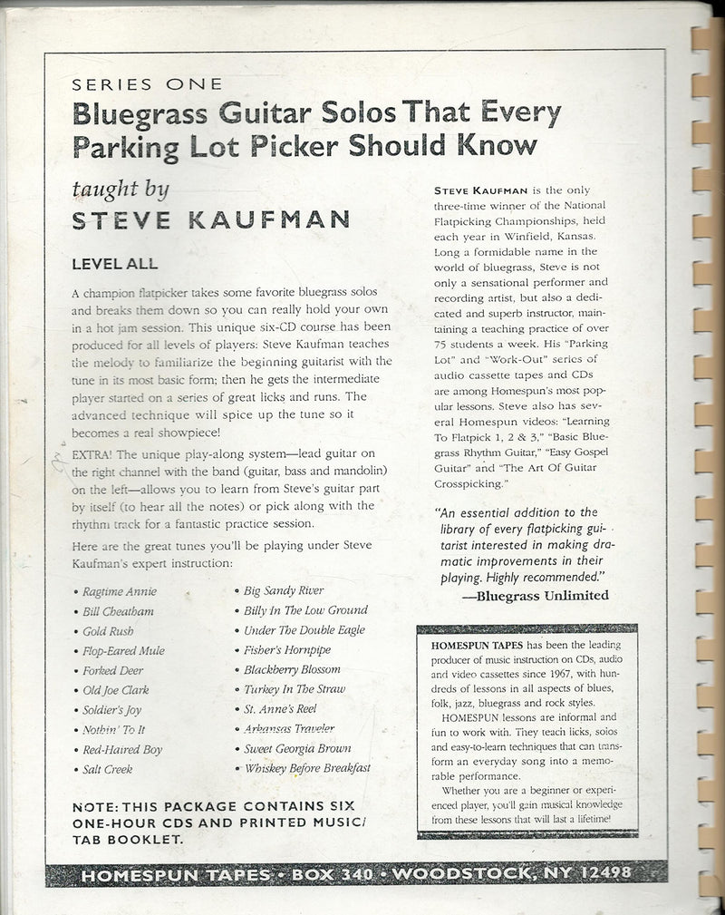 Bluegrass Guitar Solos That Every Parking Lot Picker Should Know (Series 1) 6 CD (Homespun Learning Discs),New