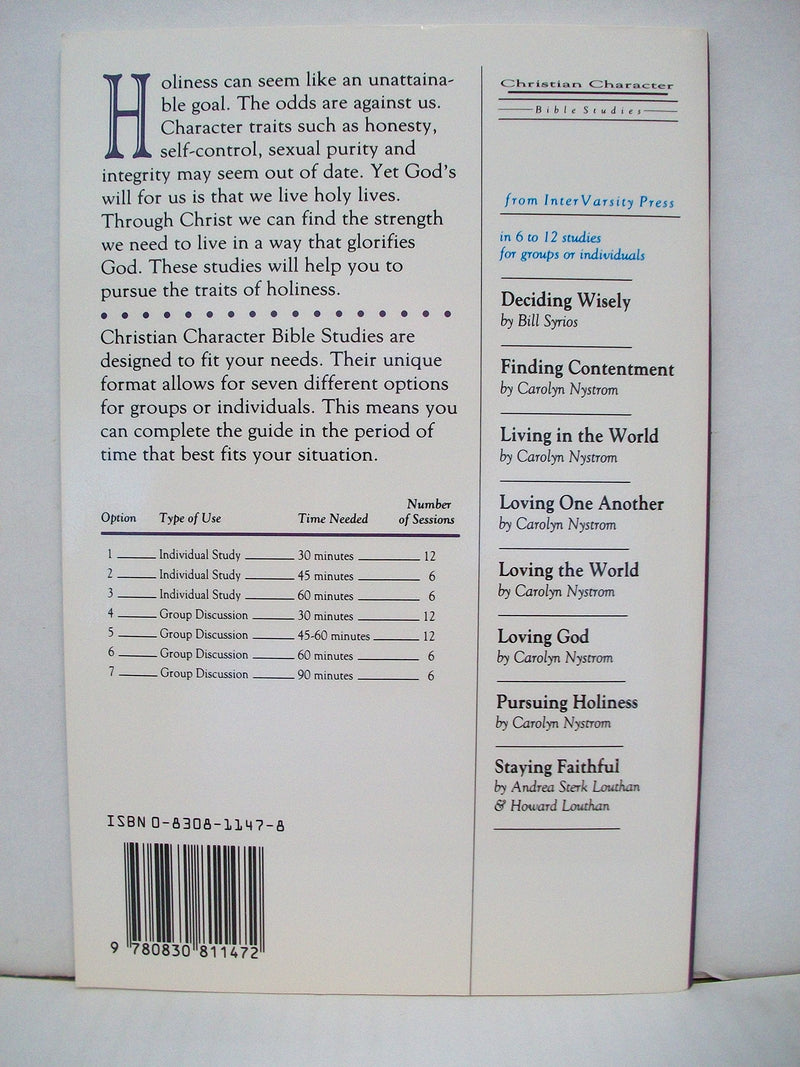 Pursuing Holiness (Christian Character Bible Studies),Used