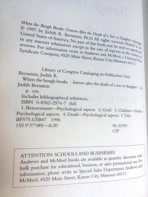 When the Bough Breaks: Forever After the Death of a Son or Daughter,New