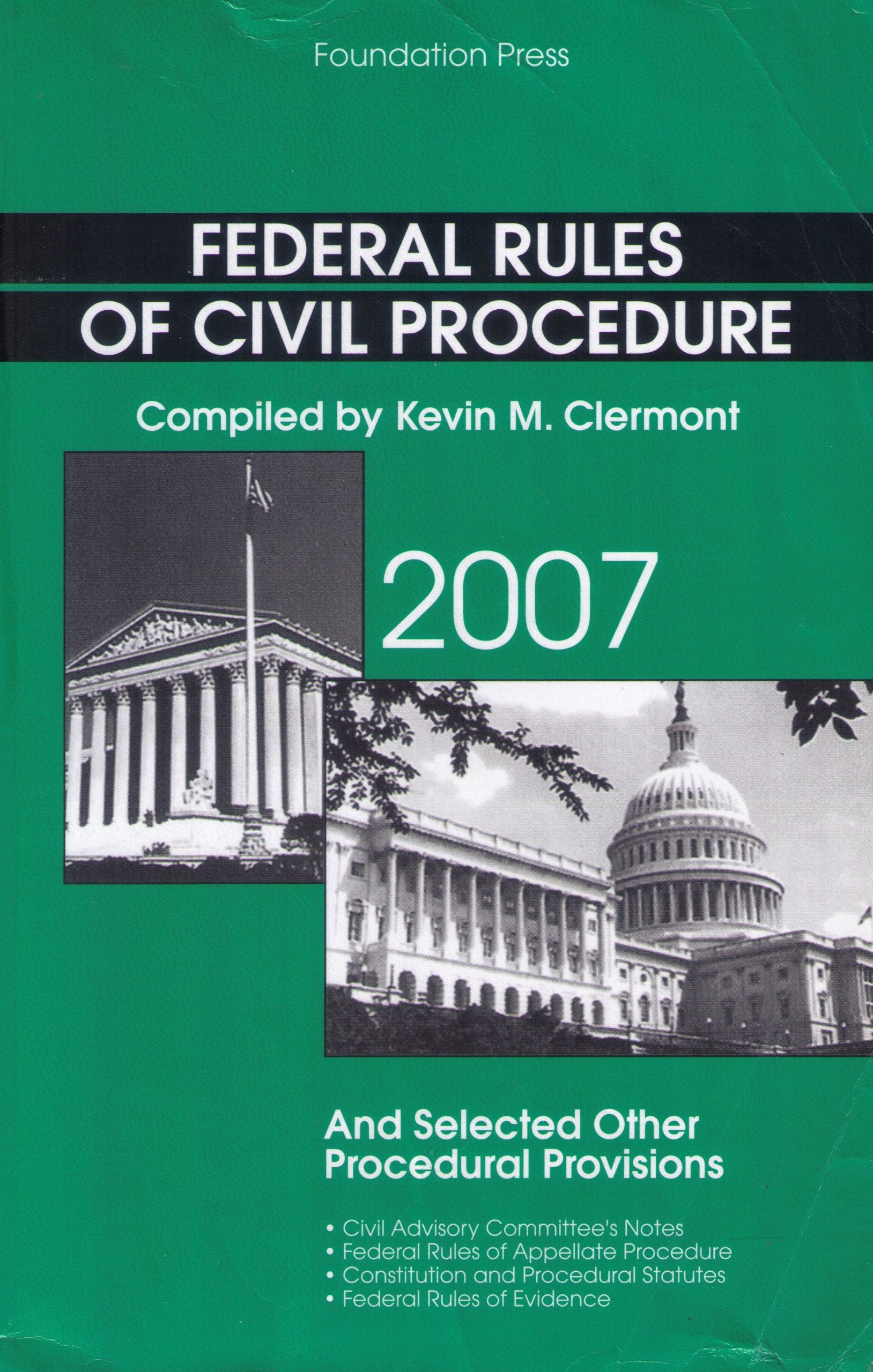 Federal Rules of Civil Procedure and Selected Other Procedural Provisions,Used