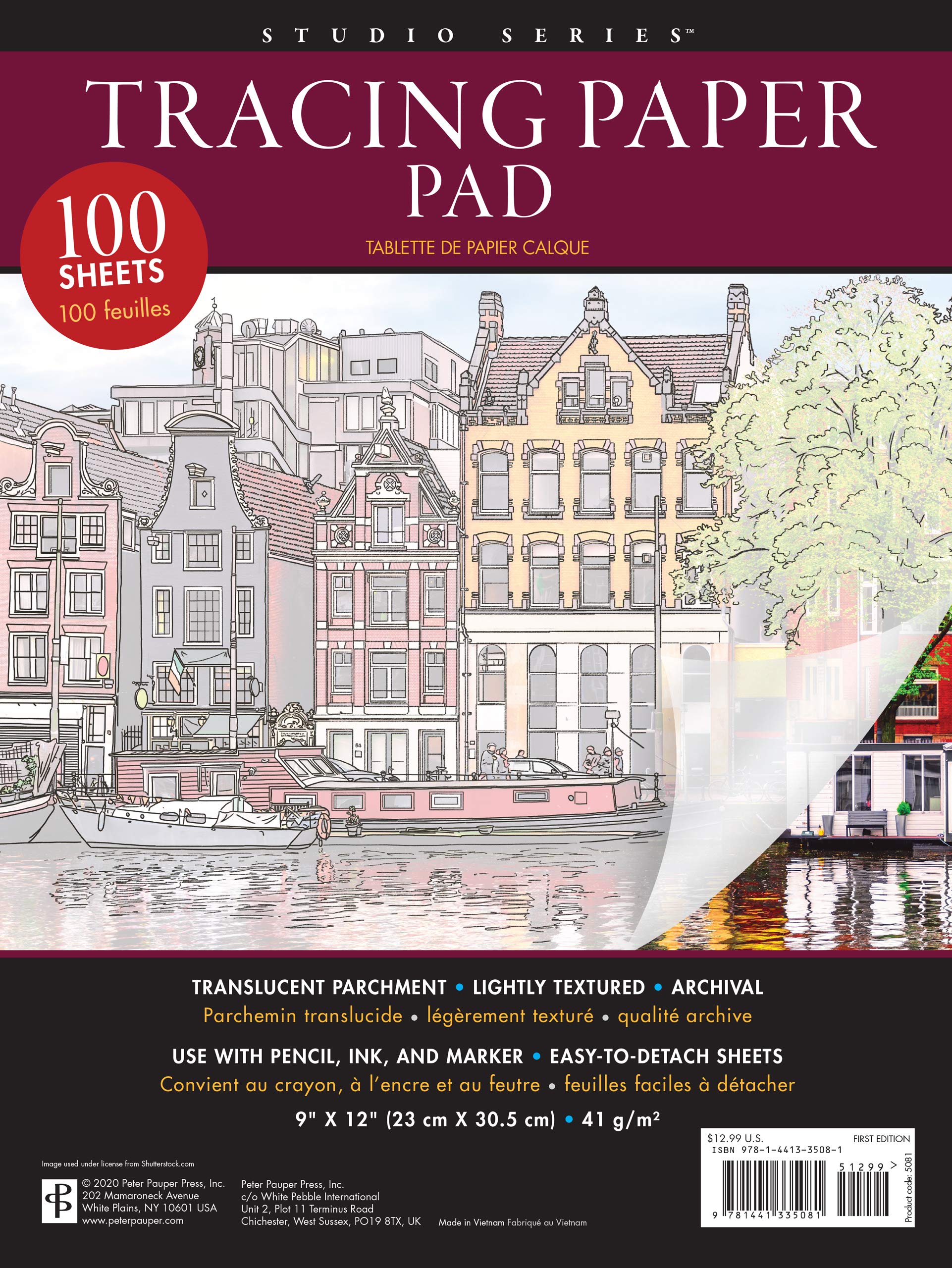 Studio Series Tracing Paper Pad 9'' x 12'' (100 sheets),Used