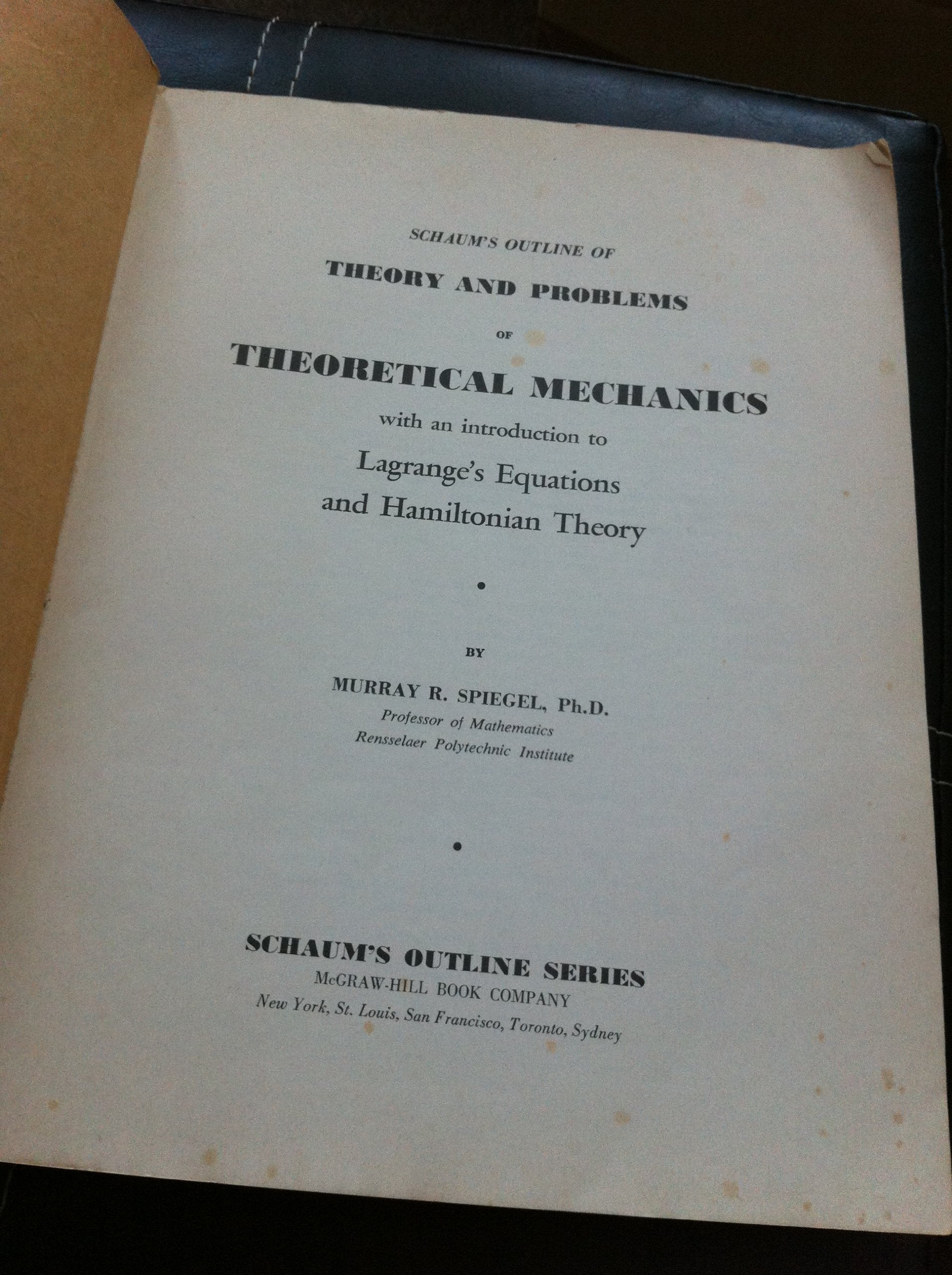Schaum's Outline of Theory and Problems of Theoretical Mechanics,Used