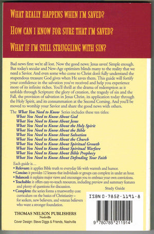 What You Need To Know About Salvation In 12 Lessons The What You Need To Know Study Guide Series,Used