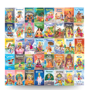 Story Books For Kids (Set Of 40 Books) - Ramayana, Hanuman, Krishna, Surya, Kartikeya, Indra, Vishnu, Balarama, Vaishno Devi, Mooshika - Mythology ... - Read Aloud To Infants, Toddlers - Age 3+