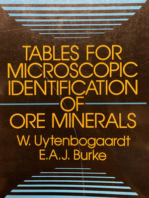 Tables for Microscopic Identification of Ore Minerals,Used