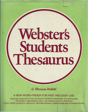 Websters students thesaurus,Used