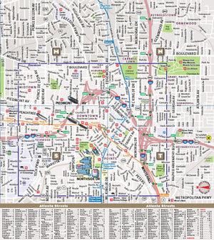 StreetSmart Atlanta Map by VanDam  Laminated pocket size Center City Street Map to Atlanta, GA with all attractions, sights, m,Used
