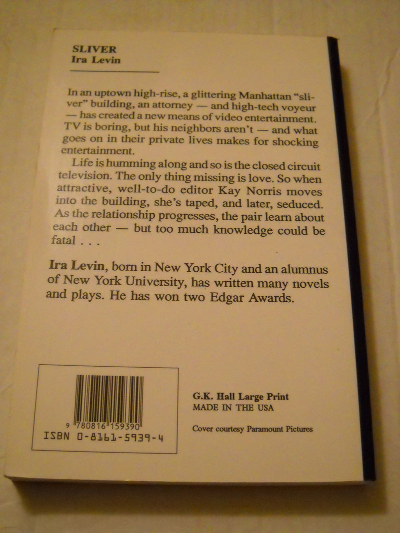 Sliver: A Novel (Thorndike Press Large Print Paperback Series),Used