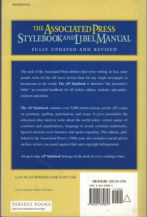 Associated Press Stylebook And Libel Manual-used