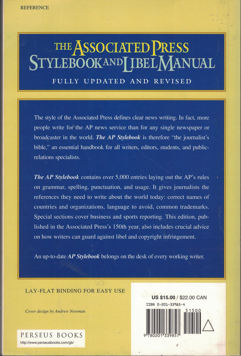 Associated Press Stylebook And Libel Manual,New