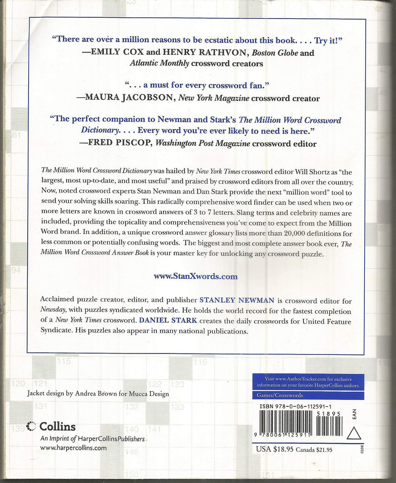The Million Word Crossword Answer Book,Used