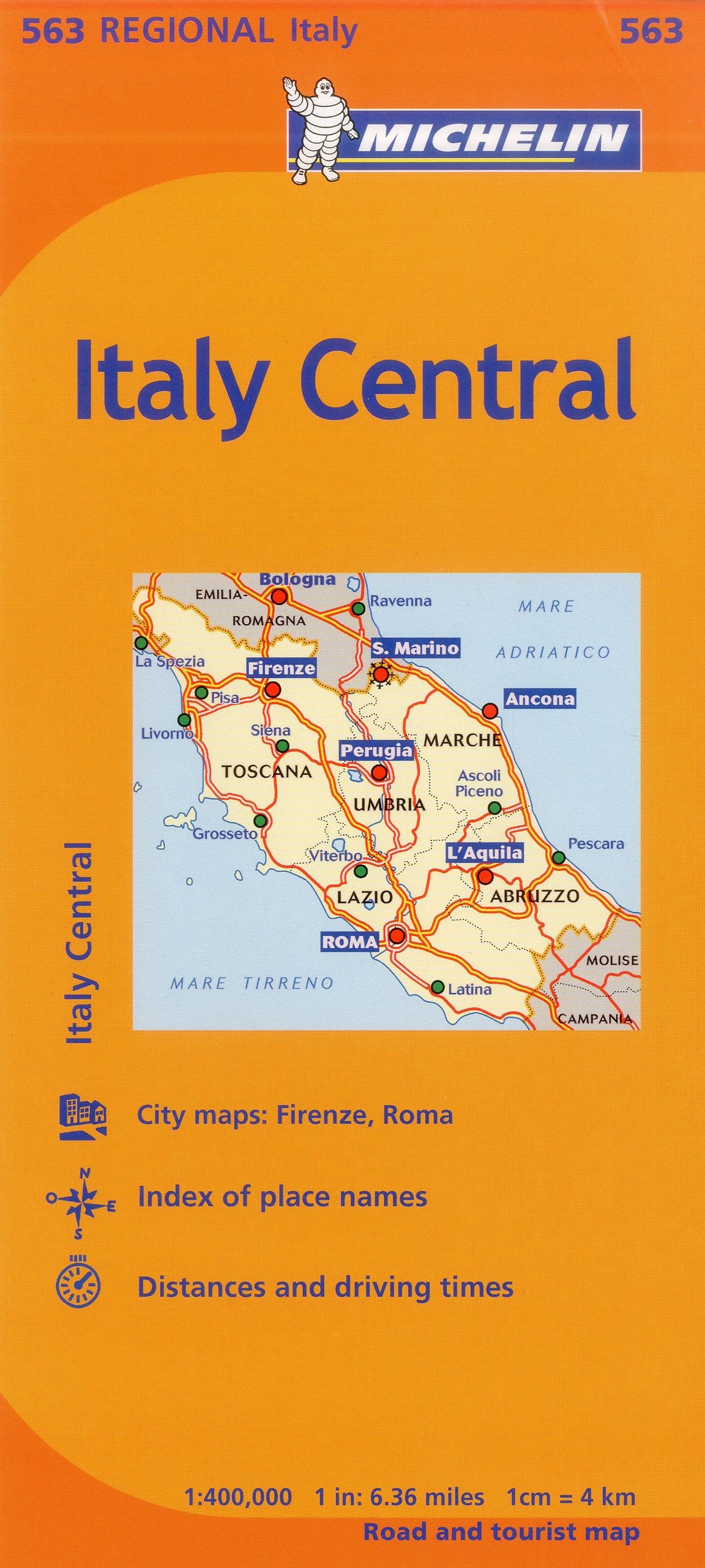 Michelin Italy: Central Map 563 (Maps/Regional (Michelin)),Used