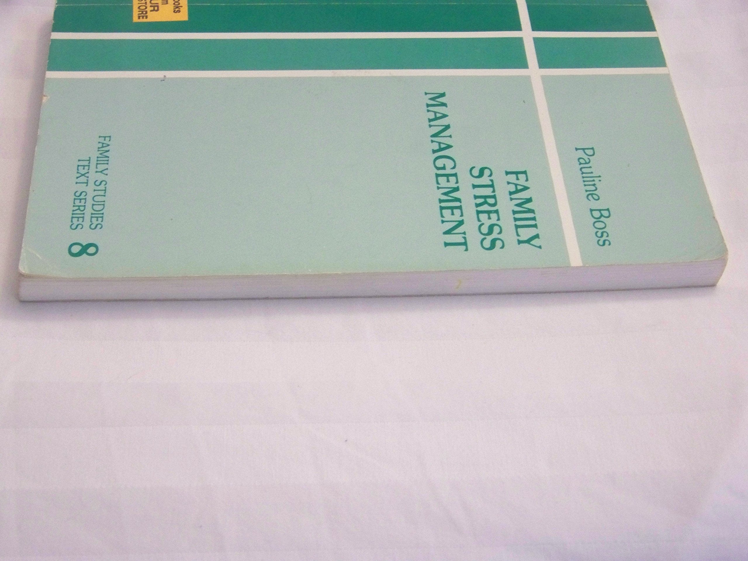 Family Stress Management (Family Studies Text series),Used