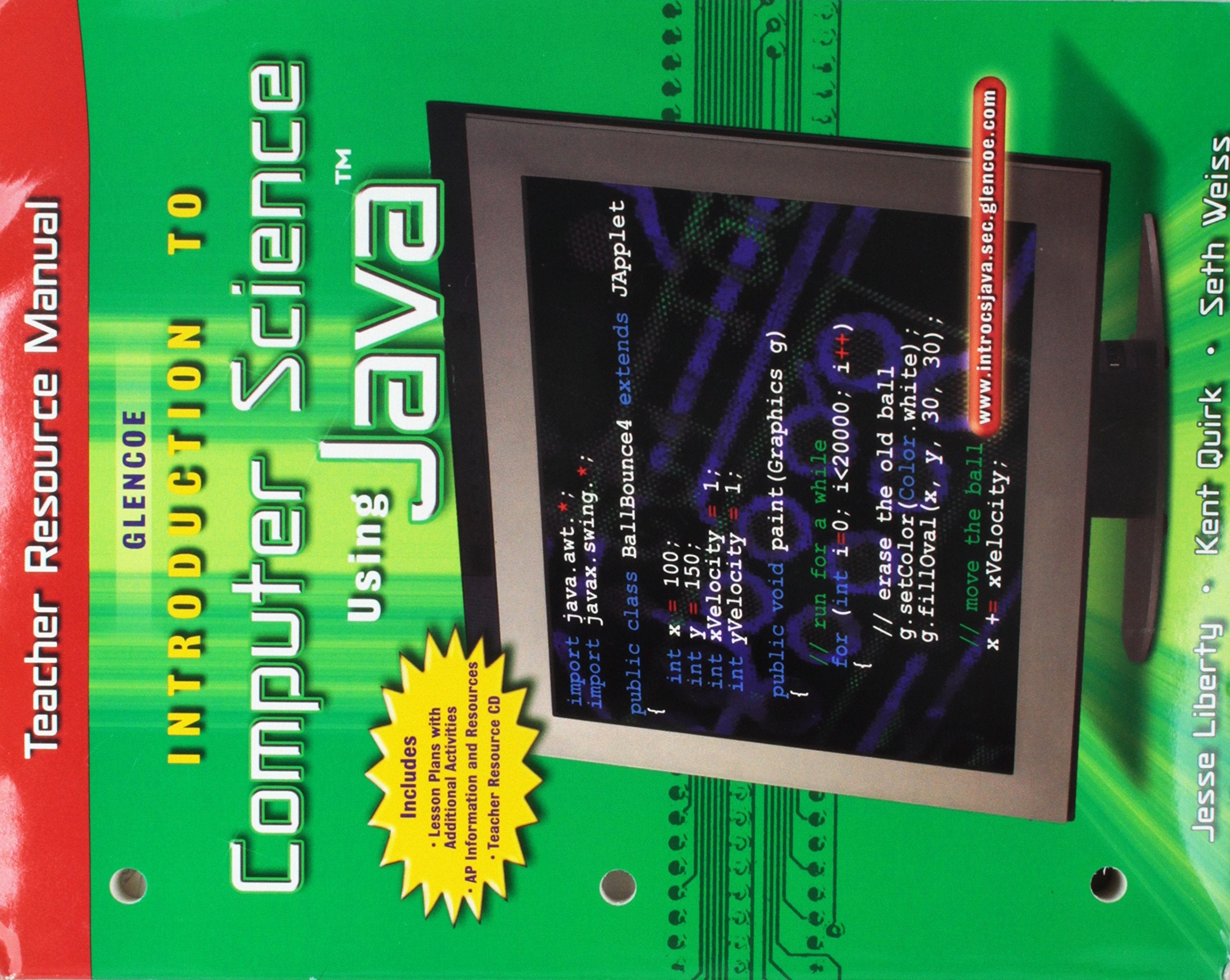 Introduction to Computer Science Using Java Teacher Resource Manual,Used