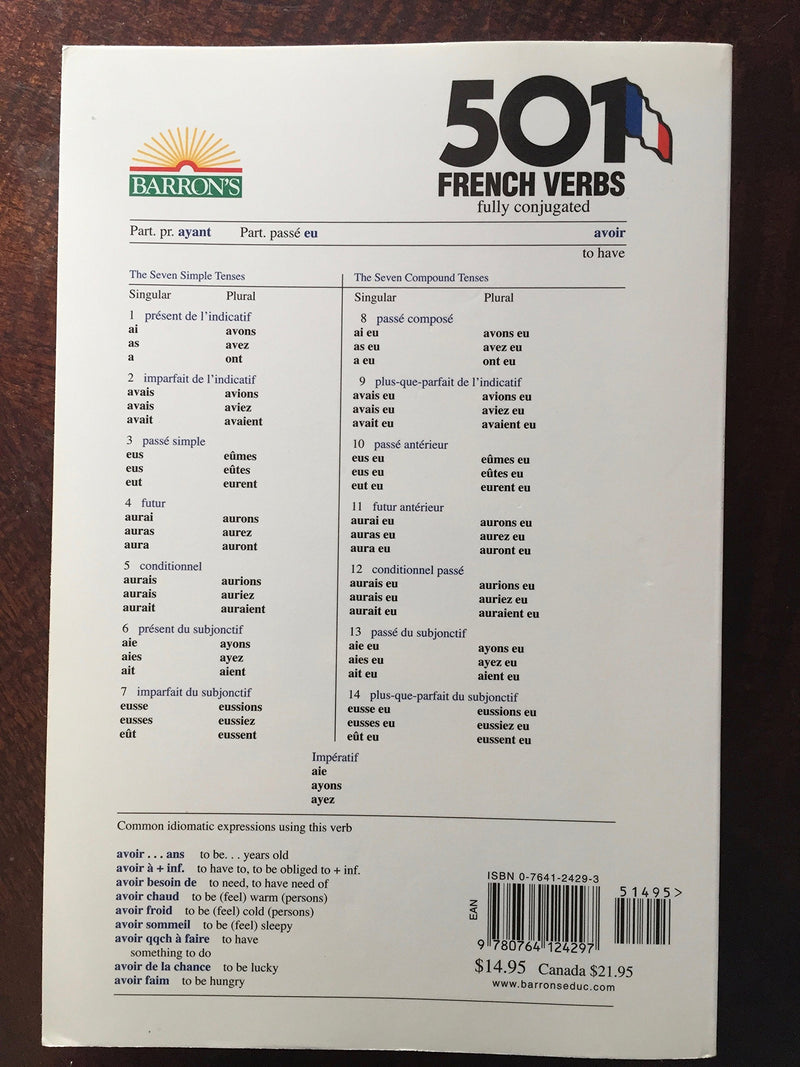 501 French Verbs (Barron'S 501 French Verbs) (English And French Edition),New