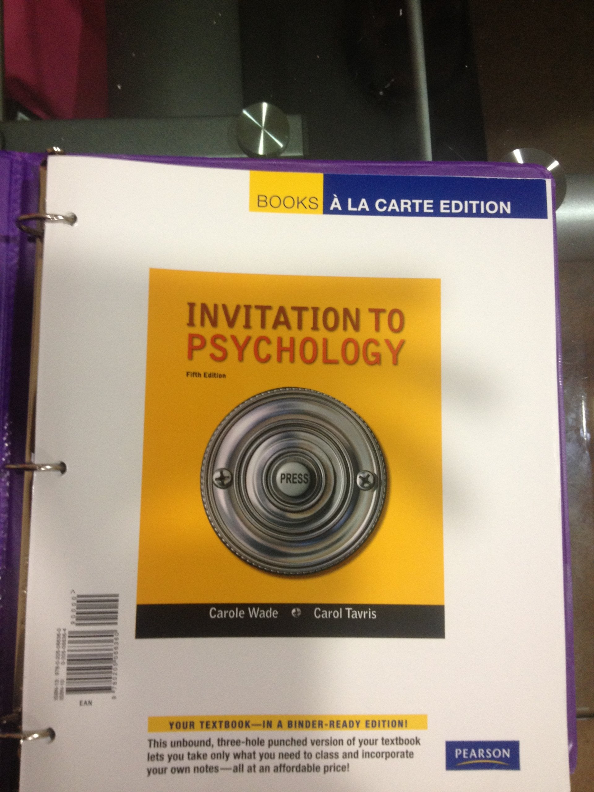 Invitation to Psychology, Books a la Carte Edition (5th Edition),Used