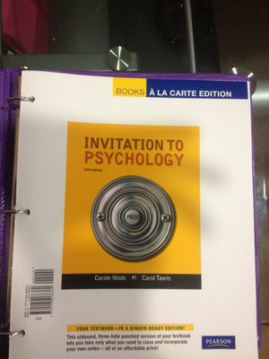 Invitation to Psychology, Books a la Carte Edition (5th Edition),Used