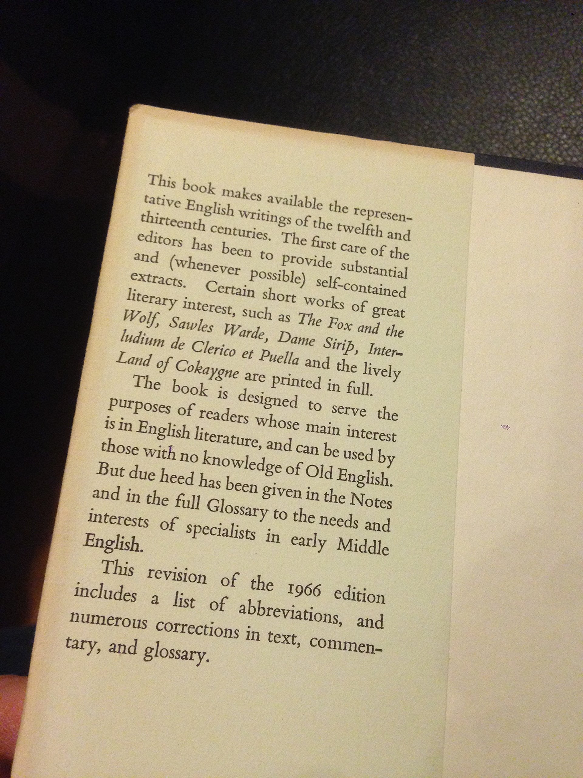 Early Middle English Verse And Prose, 2Nd Edition-new