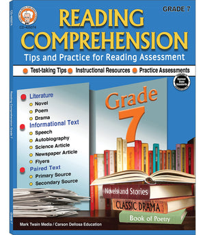 Grade 7 Reading Comprehension WorkbookLiterature, Novels, Poetry, Science and Newspaper Articles, Autobiographies With Reading ,Used