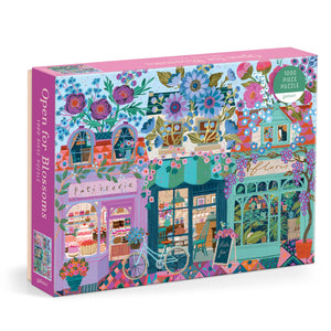 Galison Open For Blossoms  1000 Piece Jigsaw Puzzle Featuring Beautiful Artwork Of A Storefront Adorned With Blossoming Florals