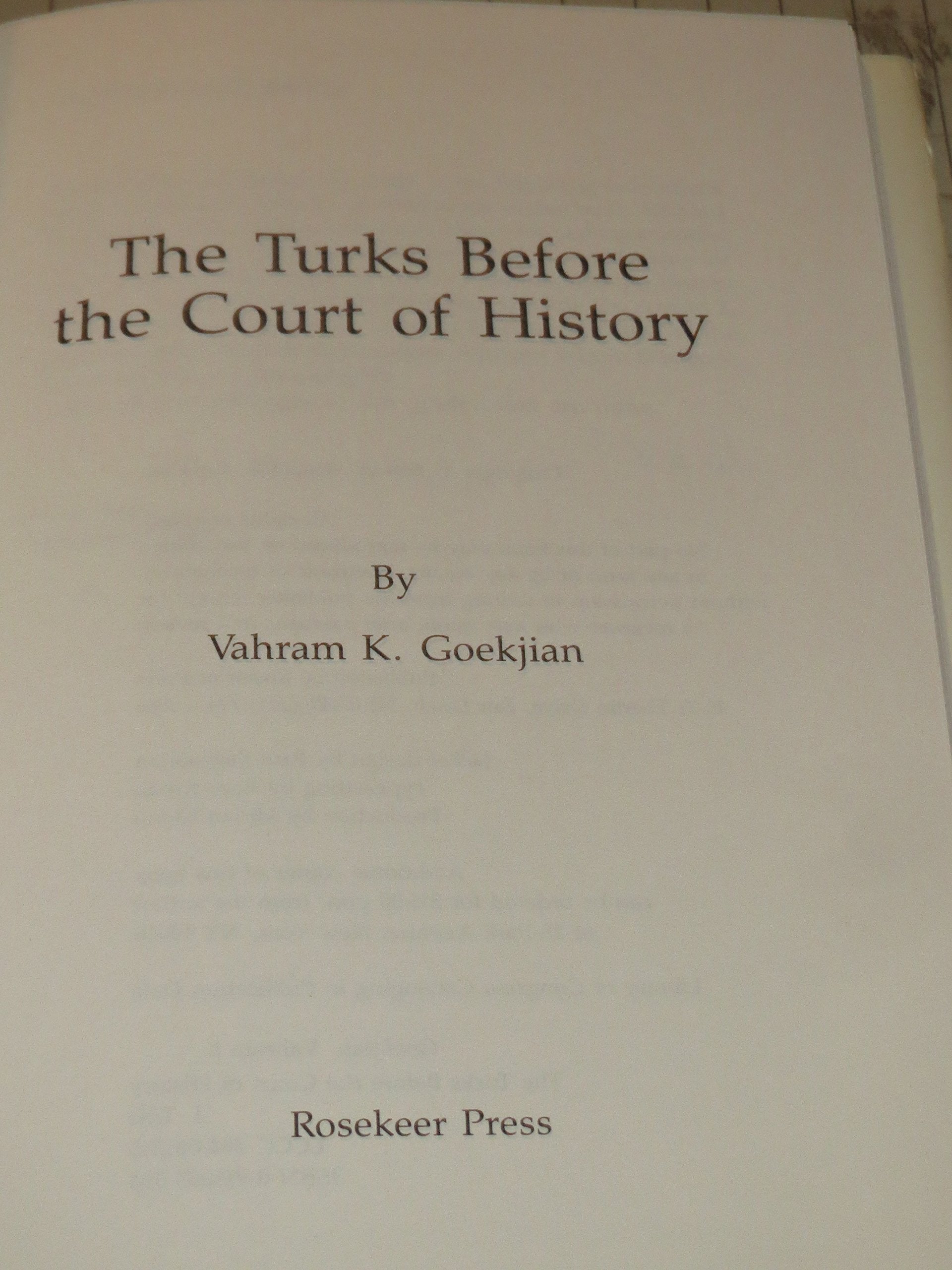 The Turks before the court of history,Used