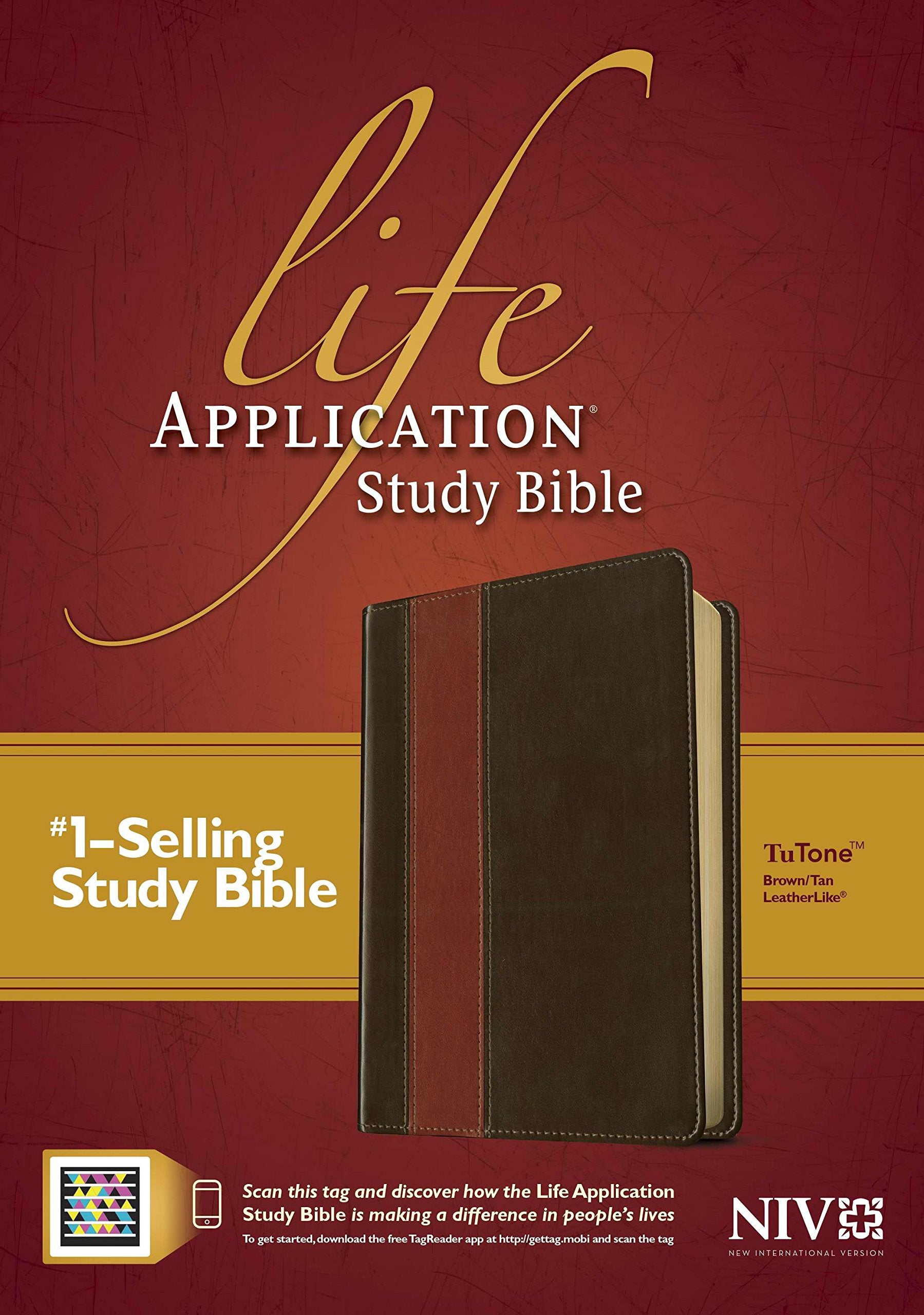 NIV Life Application Study Bible, Second Edition, TuTone (Red Letter, LeatherLike, Brown/Tan, Indexed),Used