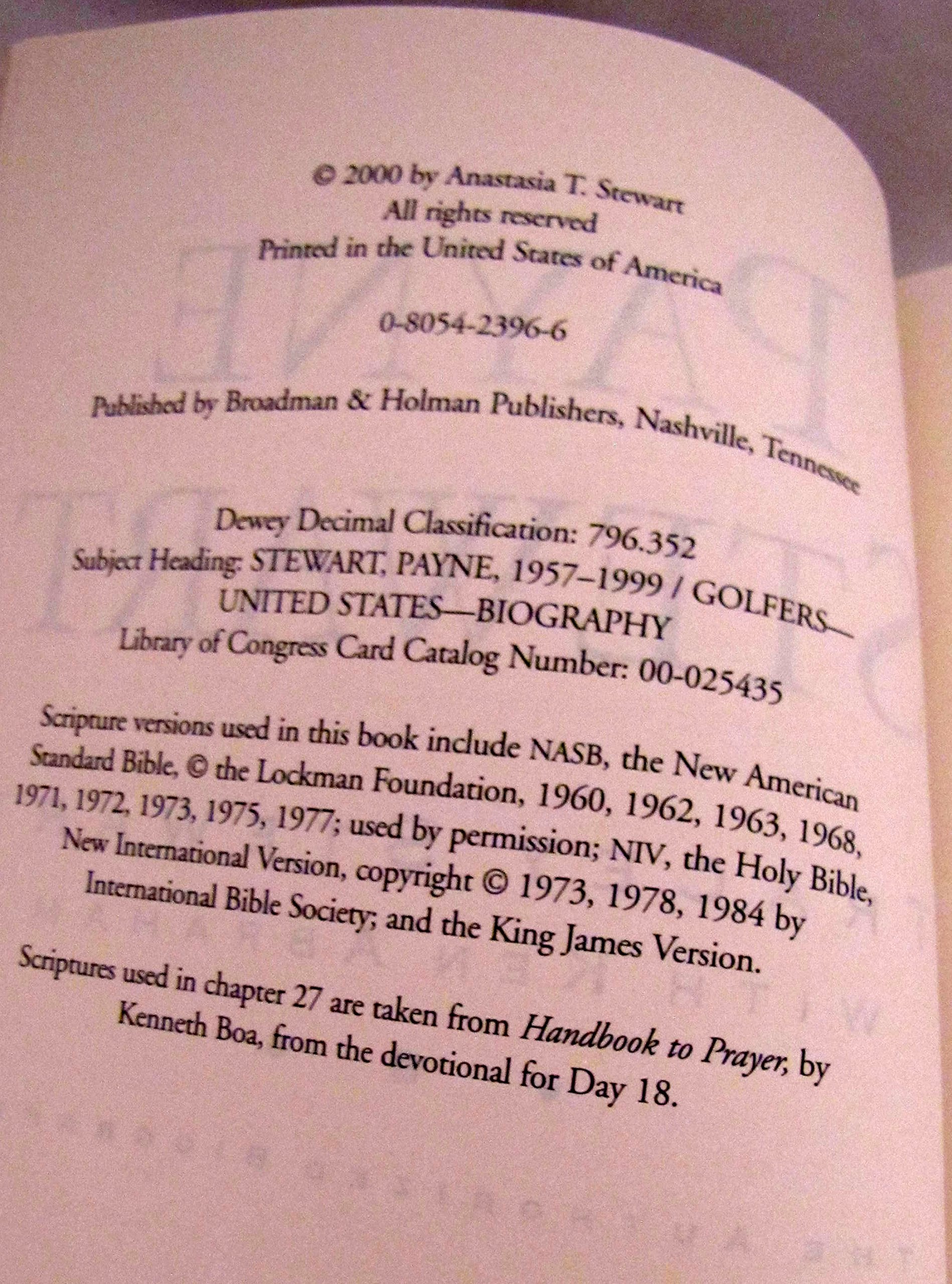 Payne Stewart: The Authorized Biography,Used