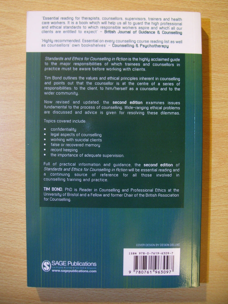 Standards and Ethics for Counselling in Action (Counselling in Action series),Used