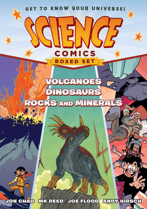 Science Comics Boxed Set: Volcanoes, Dinosaurs, And Rocks And Minerals,Used