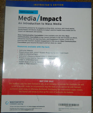 Media Impact: An Introduction to Mass Media (Wadsworth Series in Mass Communication and Journalism: General Mass Communication),Used