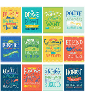 Carson Dellosa Positive Character Traits Poster, Wall Poster Set for Growth Mindset Wall Decor, and Calm Down Corner Supplies, I