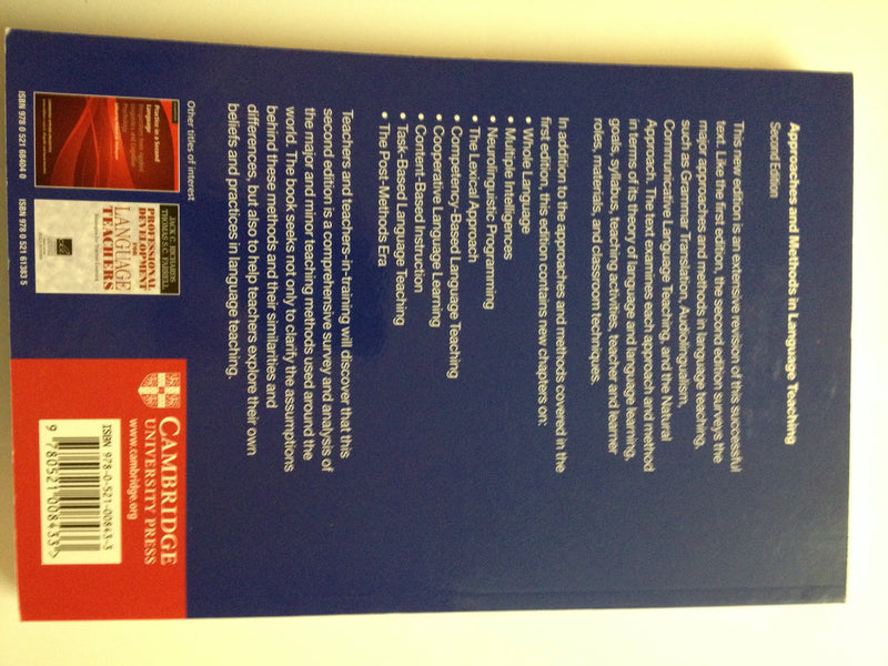 Approaches And Methods In Language Teaching (Cambridge Language Teaching Library),New