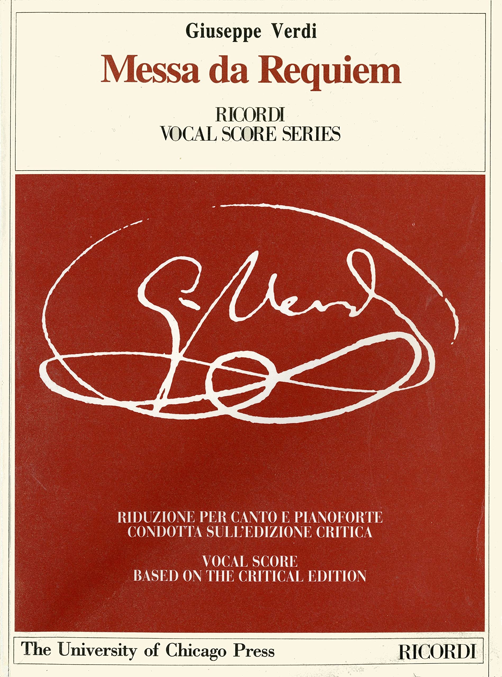 Messa da Requiem (Ricordi Vocal Score Series),Used