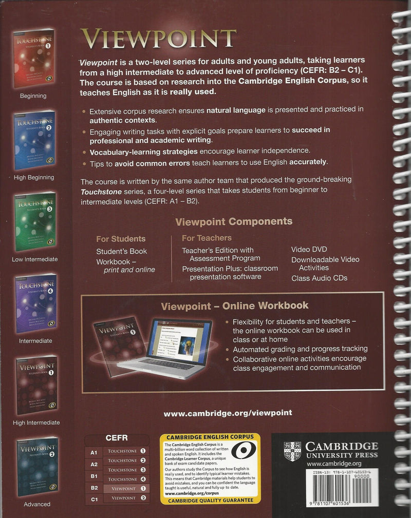 Viewpoint Level 1 Teacher's Edition with Assessment Audio CD/CDROM,Used