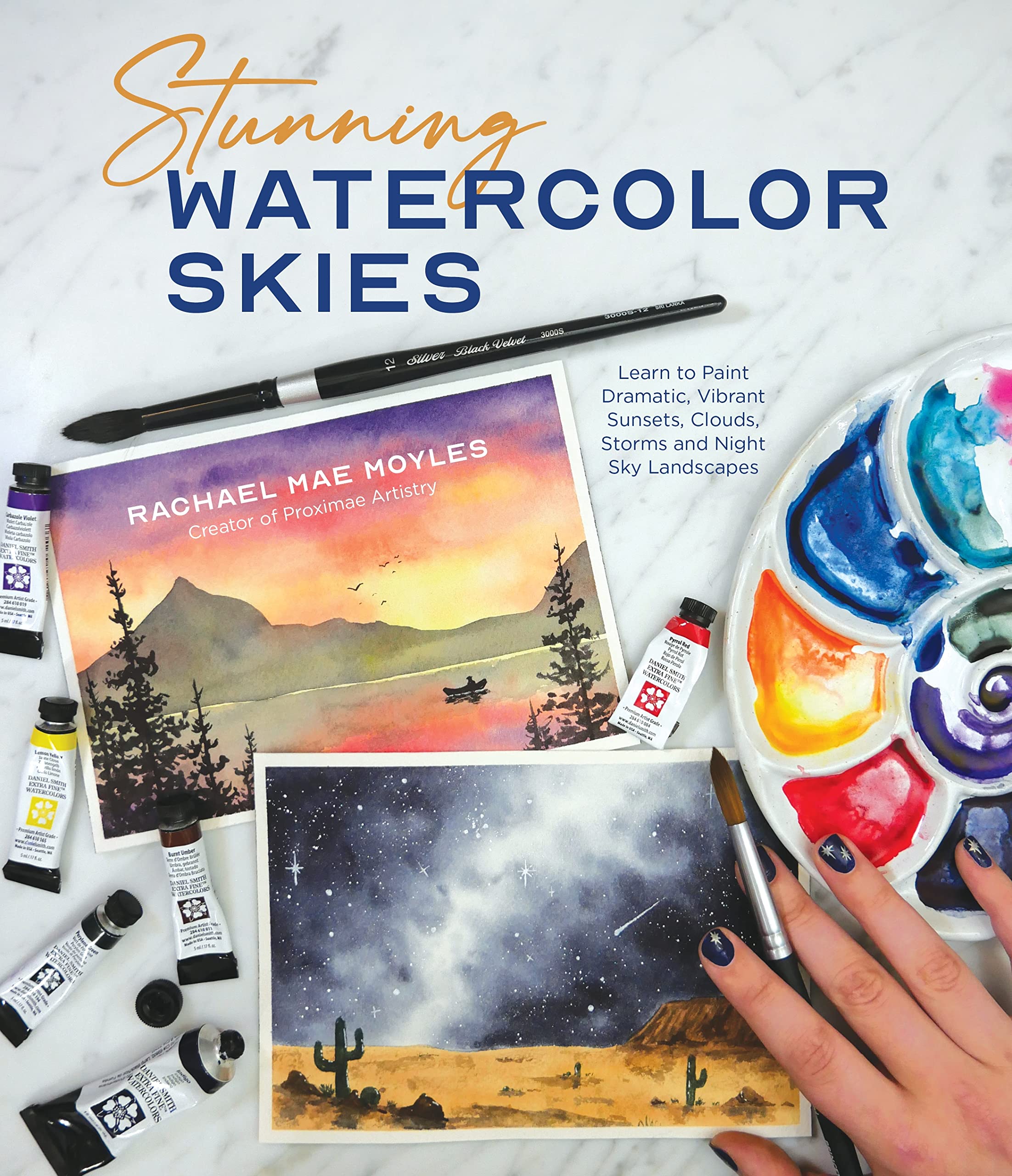 Stunning Watercolor Skies: Learn To Paint Dramatic, Vibrant Sunsets, Clouds, Storms And Night Sky Landscapes,New