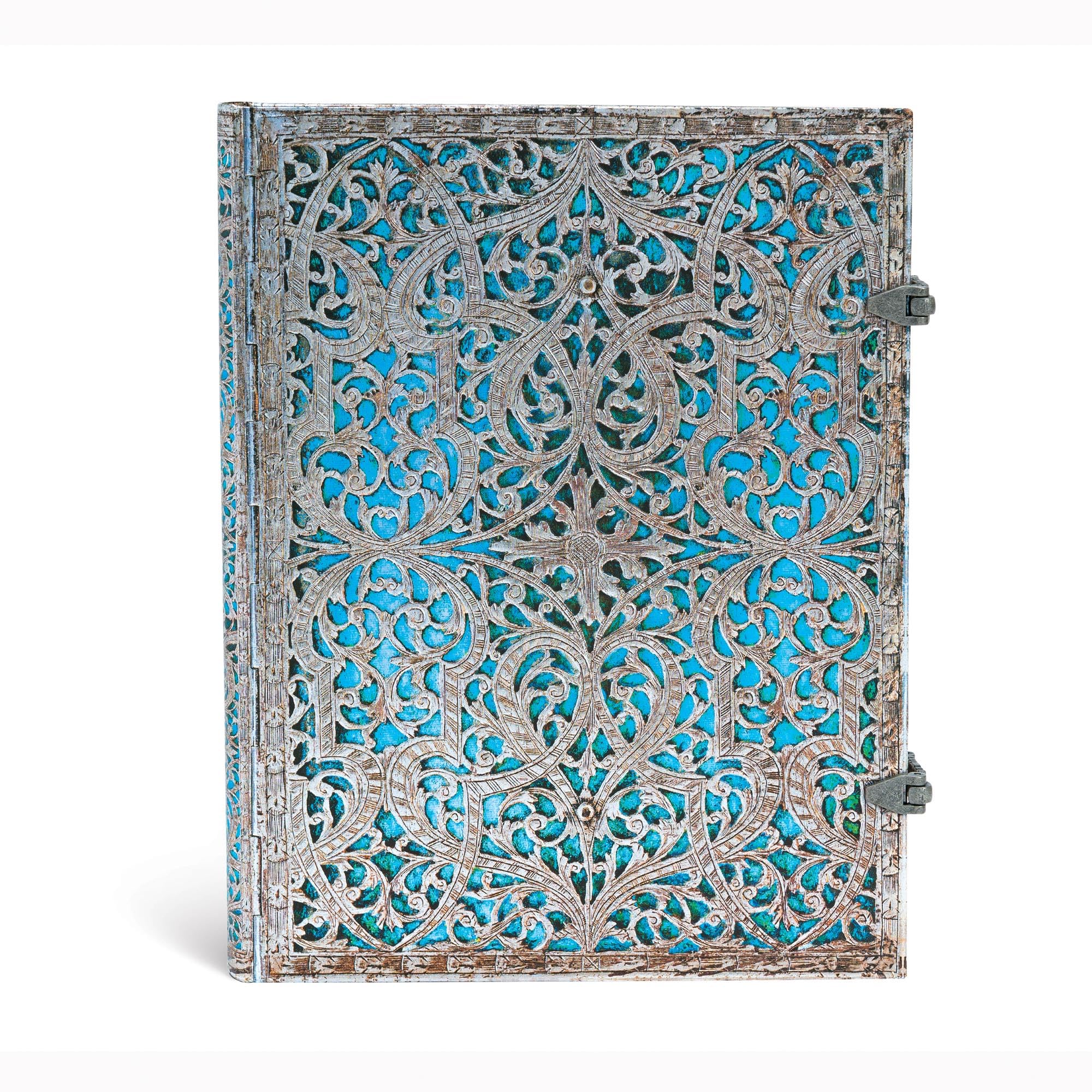 Maya Blue Ultra Lined Hardcover Journal, 240pg, 120GSM by Paperblanks (Silver Filigree Collection),New