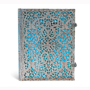 Maya Blue Ultra Lined Hardcover Journal, 240pg, 120GSM by Paperblanks (Silver Filigree Collection),New