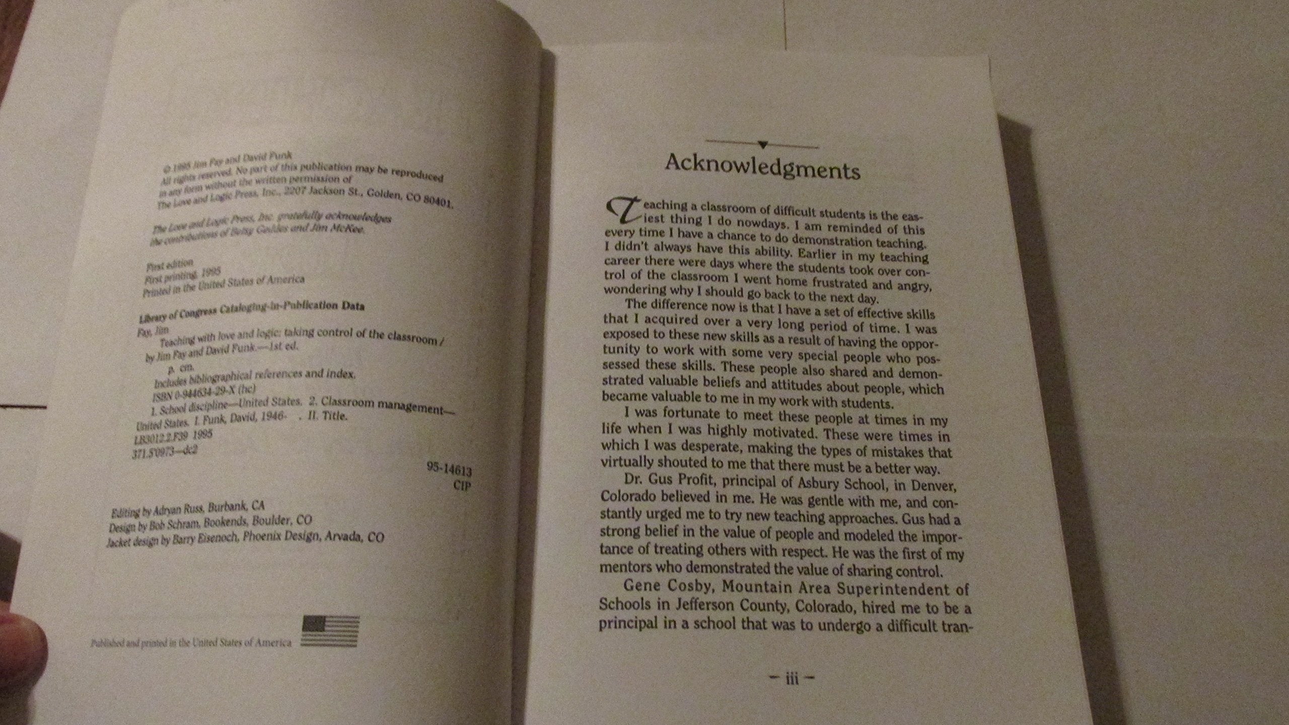 Teaching With Love And Logic: Taking Control Of The Classroom,New