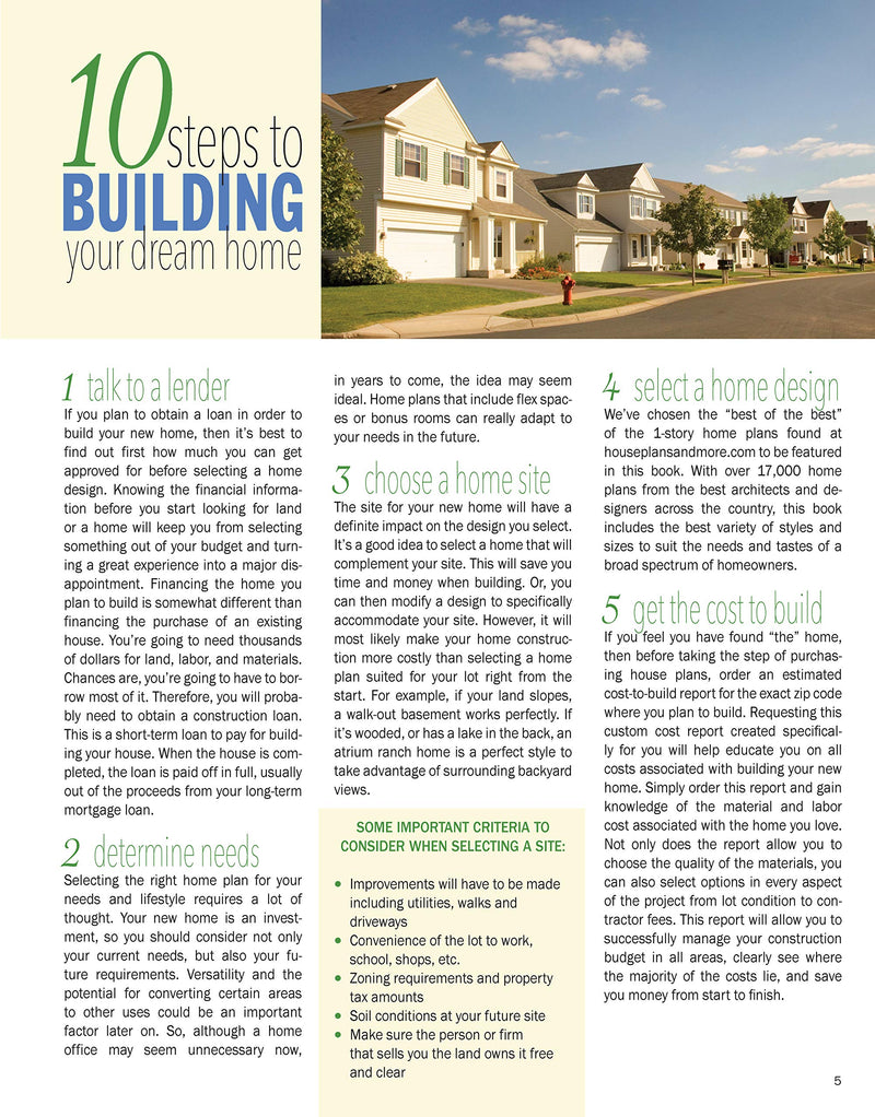 Bestselling 1Story Home Plans, Updated 4Th Edition: Over 360 Dreamhome Plans In Full Color (Creative Homeowner) Craftsman, Co