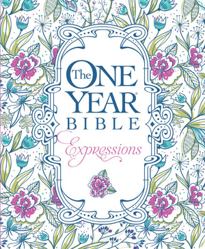 The One Year Bible Expressions NLT (Softcover, Blue Flowers),Used