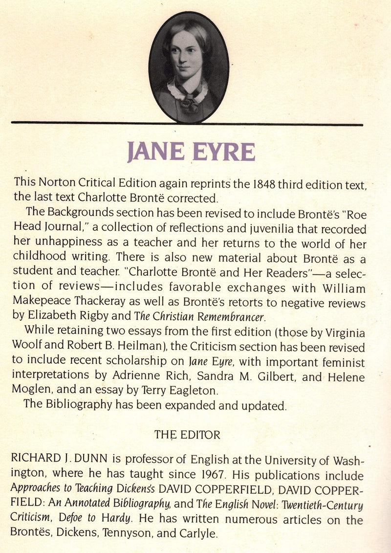 Jane Eyre: Authoritative Text, Backgrounds, Criticism (Norton Critical Editions),Used