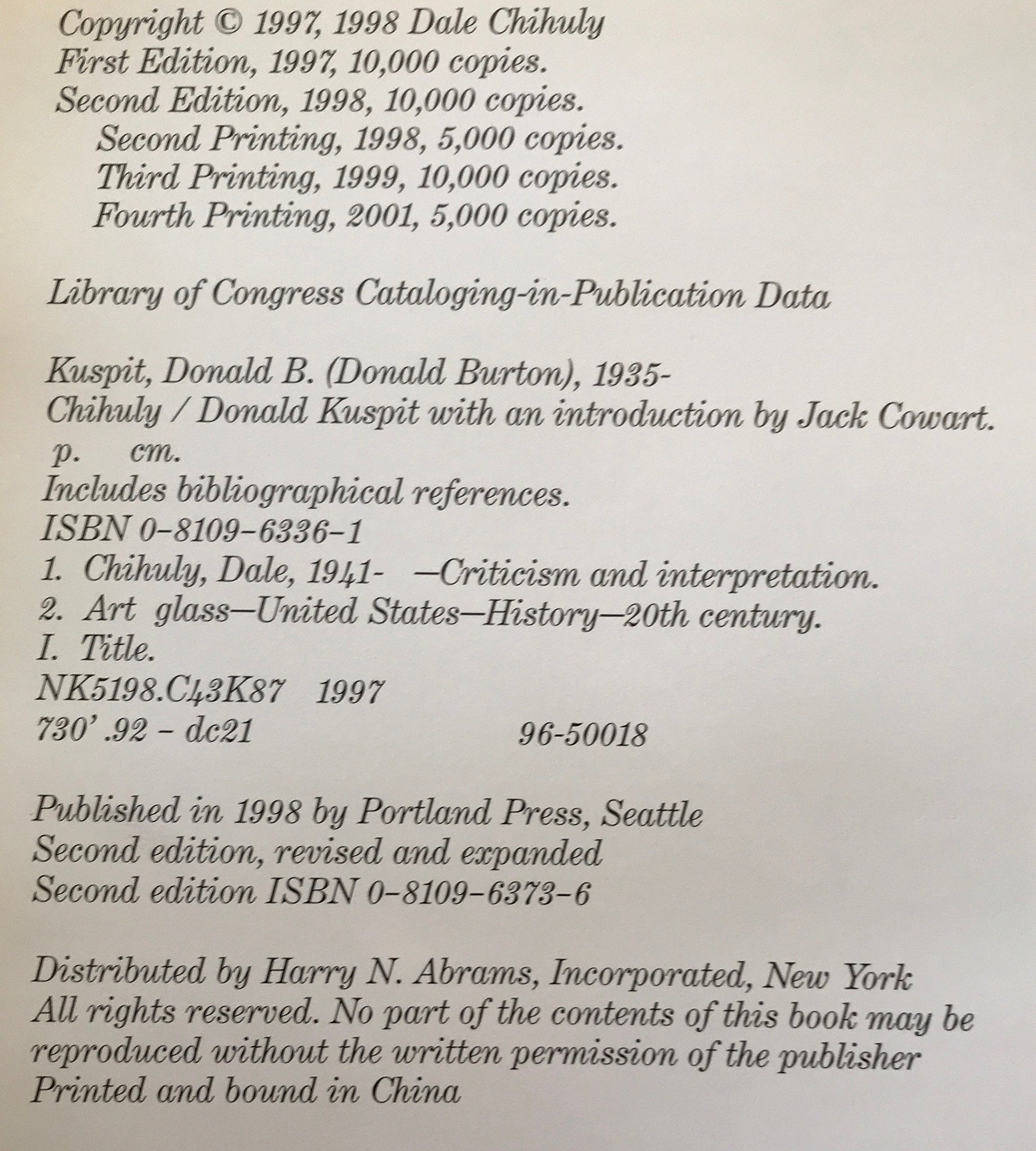 Chihuly: 19681996,Used