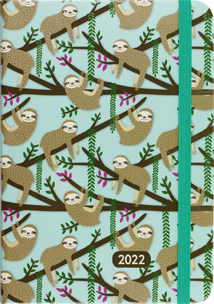 2022 Sloths Weekly Planner (16Month Engagement Calendar) (English and Punjabi Edition),Used