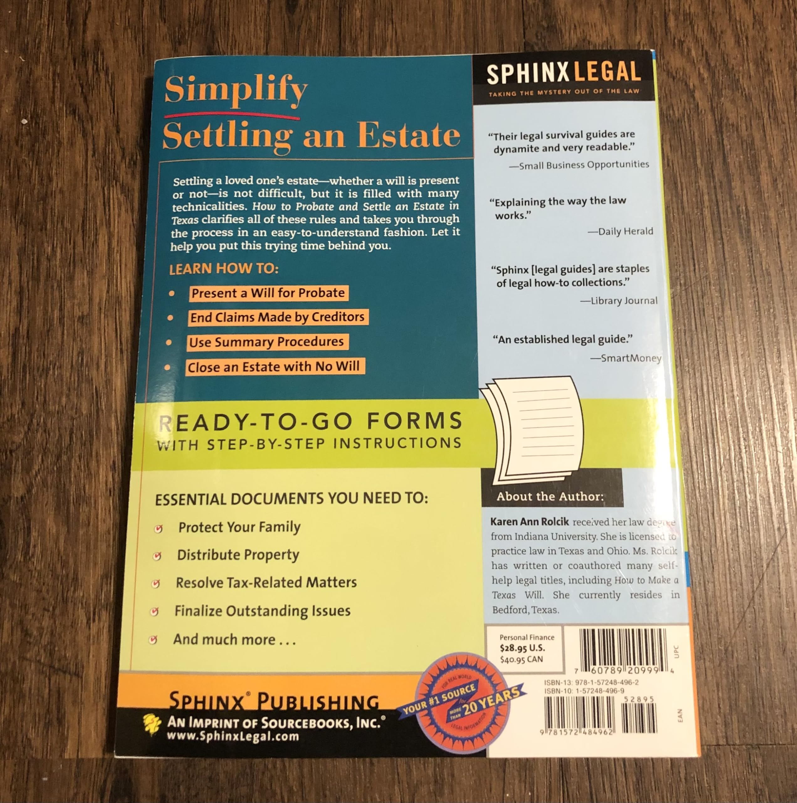 How to Probate and Settle an Estate in Texas, 4th Ed. (Ready to Use Forms with Detailed Instructions),Used