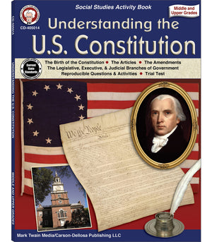 Mark Twain Understanding the US Constitution Workbook, American History Books Covering Articles, Amendments, Three Branches of G,Used