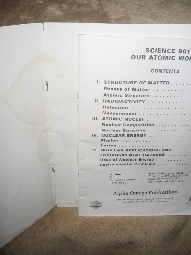 Our Atomic World (Lifepac Science Grade 9Physical Science 2),Used