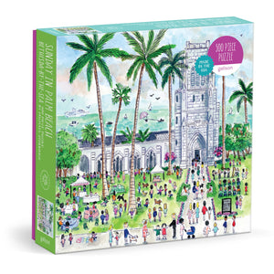 Galison Sunday Palm Beach  500 Piece Michael Storrings Jigsaw Puzzle Featuring Beautiful Artwork Of Famous Palm Beach Bethesda