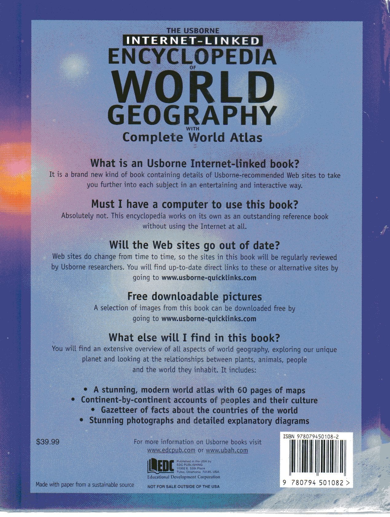 Encyclopedia of World Geography: With Complete World Atlas (Geography Encyclopedias),Used