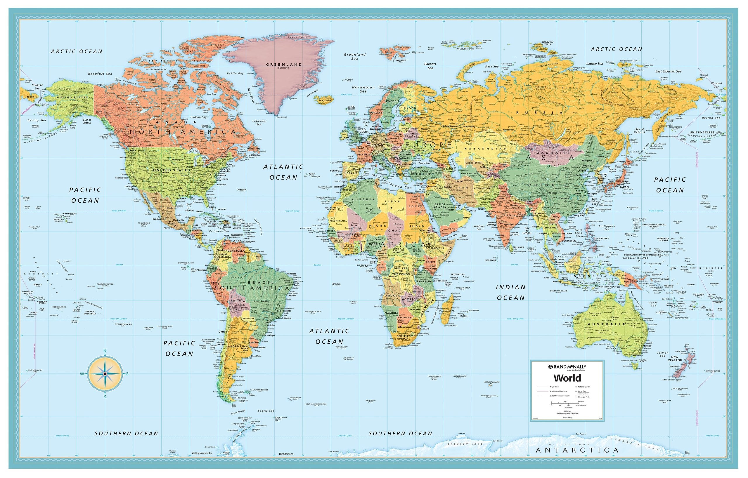 Rand Mcnally World Folded Wall Map,New